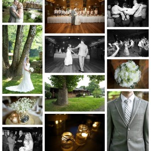 photo collage of a mayernik center wedding day