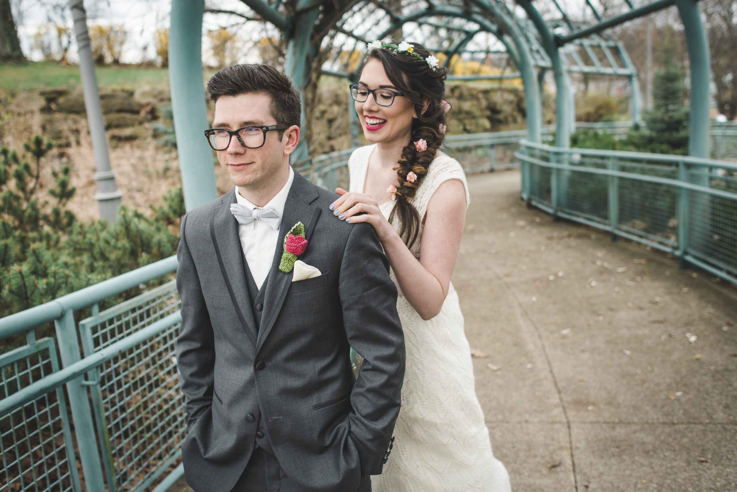westend overlook park wedding portrait