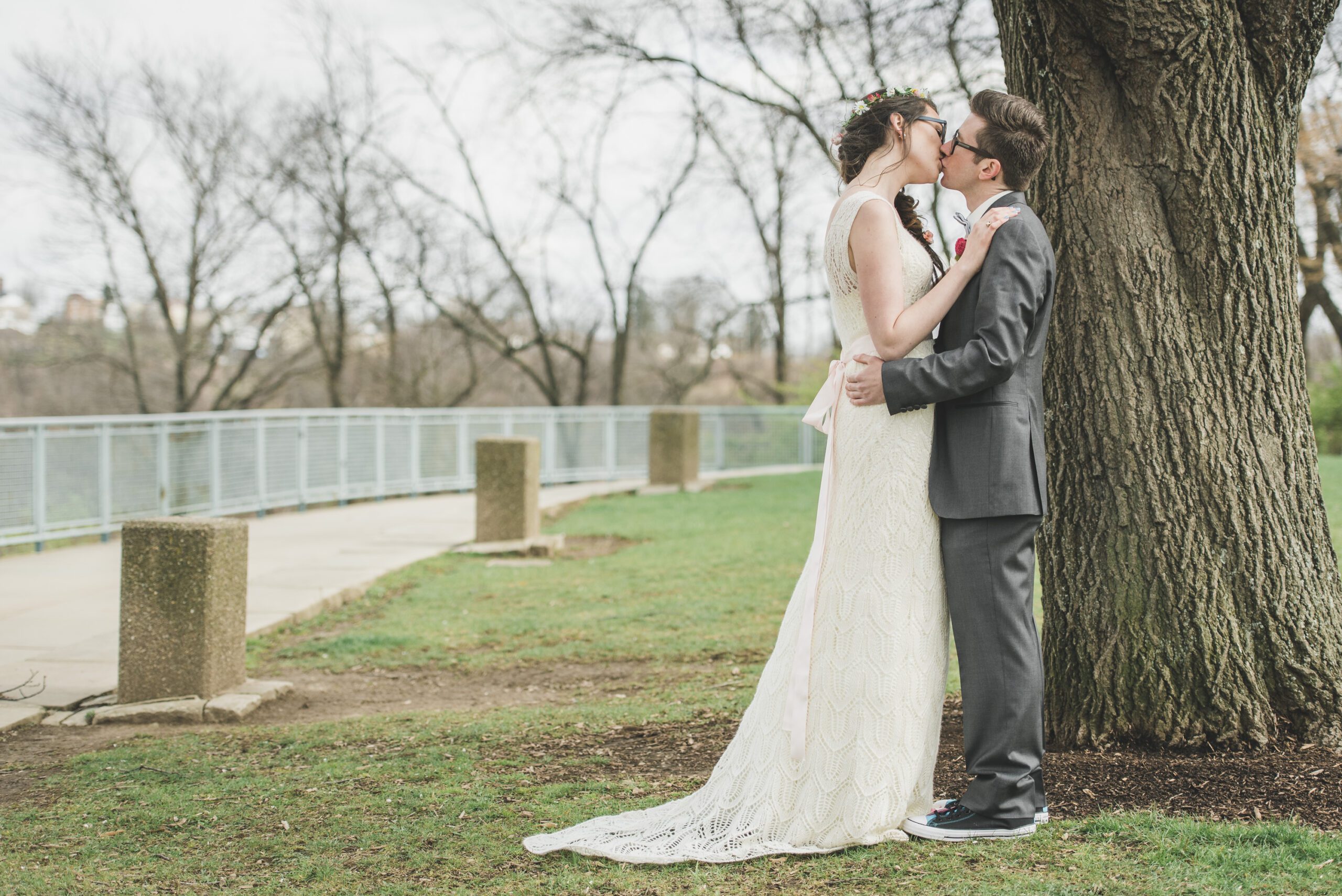 westend overlook park wedding portrait