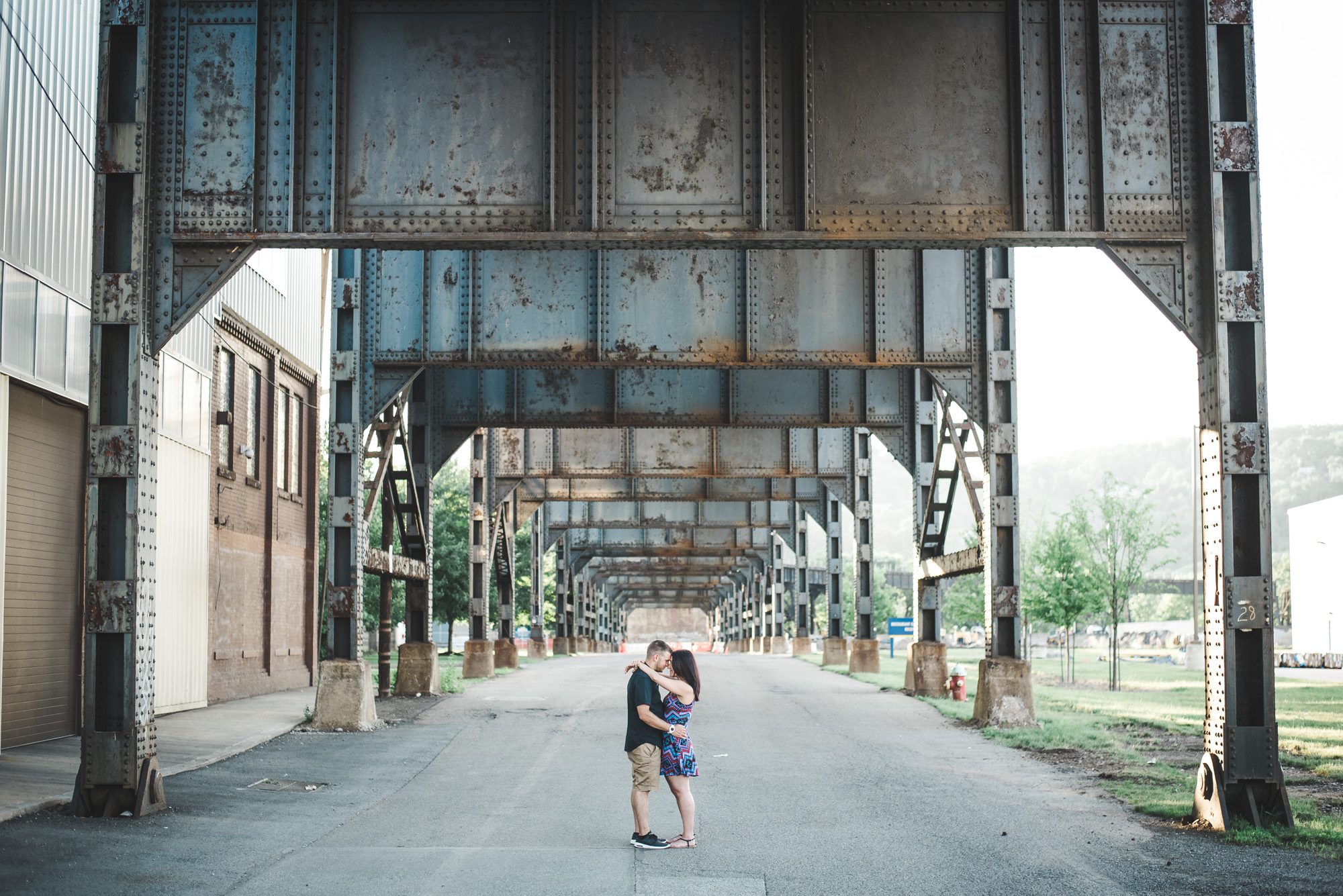 strip district engagement photography session couple